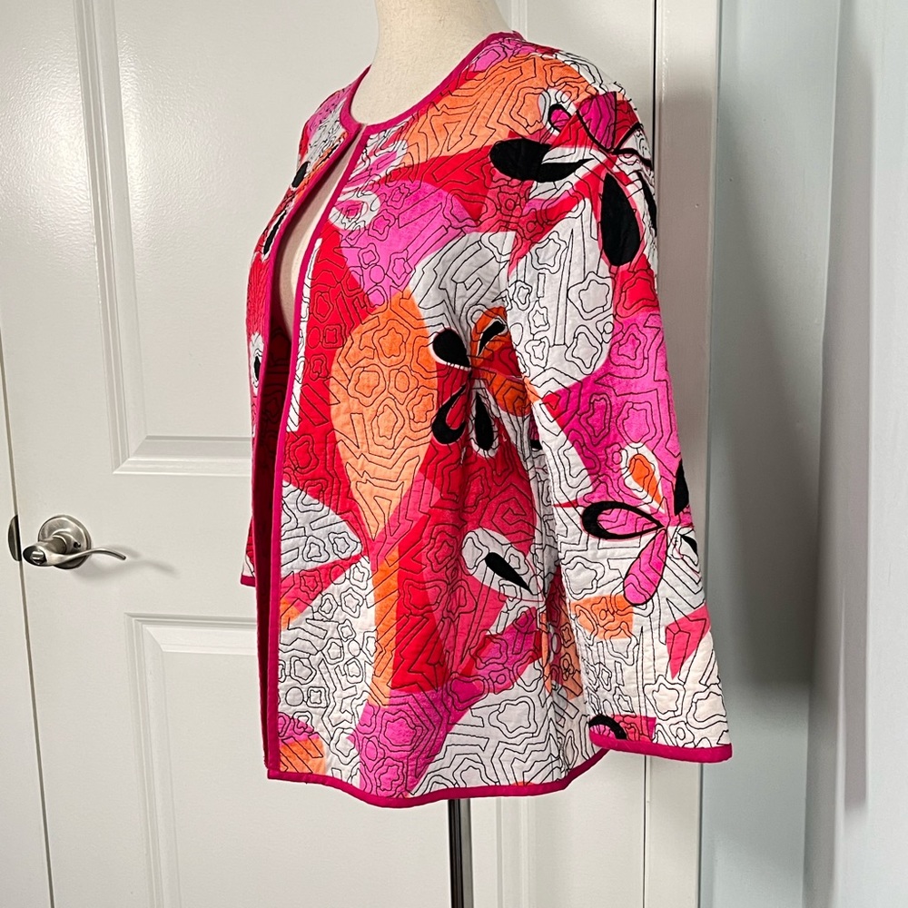Chico's Reversible Heritage Quilted Open Front
Jacket/Cardigan - Picture 8 of 9